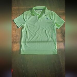 Under Armour Boys Youth Small Lime Green Polo Shirt